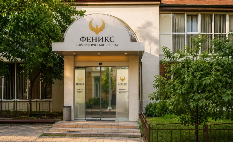 Вход в наркологическую клинику «Феникс» в Кушве